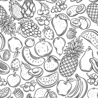 Online coloring book: Coloring page lemon with other fruits